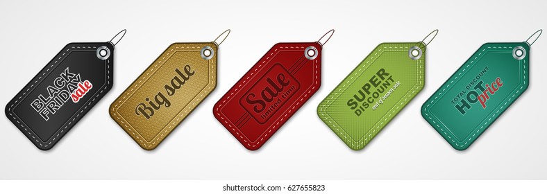 Set of vector sale price tags or labels for your business presentation.

