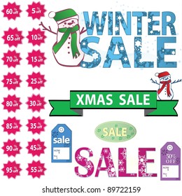 set of vector sale price tags