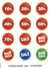 set of vector sale stickers