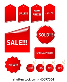 Set of vector sale stickers and labels