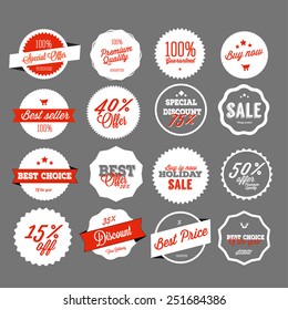 Set of vector sales labels and sticker design
