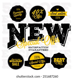 Set of vector sales labels and sticker design