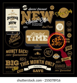 Set of vector sales labels and sticker design