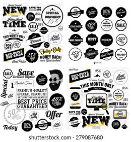 Set of vector sales labels and sticker design