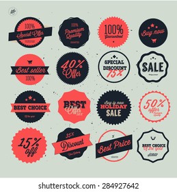 Set of vector sales labels and sticker design / Badges / Offer