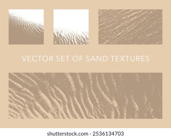 Set of vector sand textures - sandy texture background for banners, flyers and posters - style of beach holidays and travel. High-resolution monochrome patterns - Grains and noise backdrop