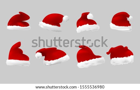 Set of vector santa christmas redhats.
