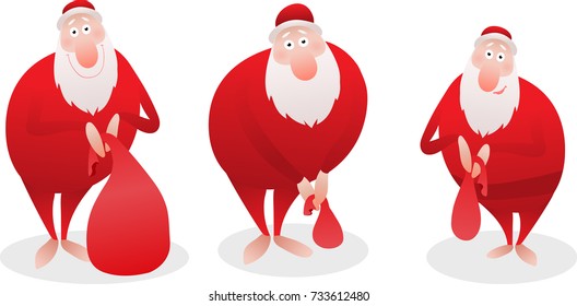 set of vector santa clauses