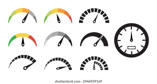 Set of vector scales with arrow. Web infographic icons.