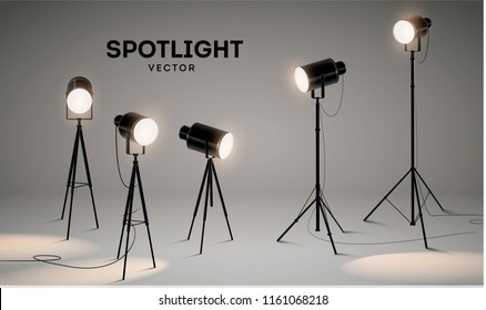 Set of vector scenic spotlights on a gray background. eps 10