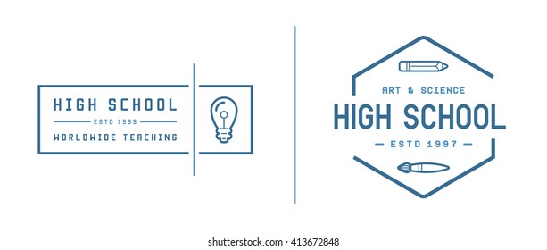 Set of Vector School or College Identity Elements can be used as Logo or Icon in premium quality