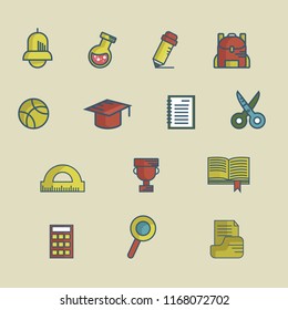 Set of vector school icons