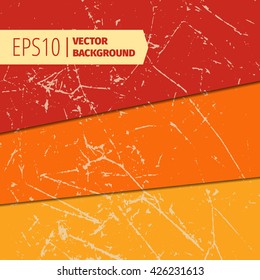 Set of vector scratched vintage grunge background.