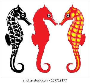 Set of Vector Seahorses 