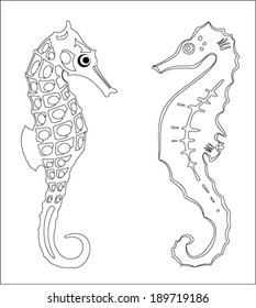 Set of Vector Seahorses 