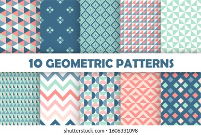 Set of vector seamless abstract backgrounds. Endless texture 