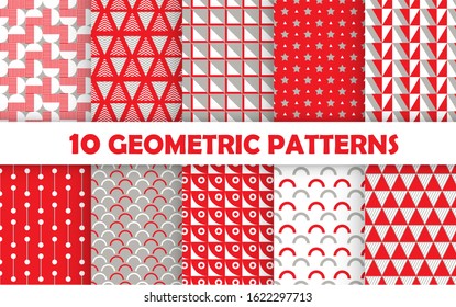 Set of vector seamless abstract backgrounds. Endless texture.