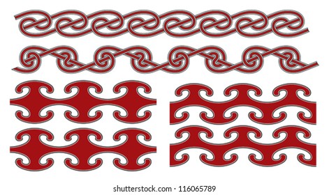 Set of vector seamless ancient celtic design elements
