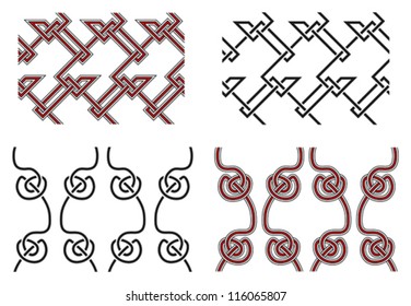 Set of vector seamless ancient celtic design elements