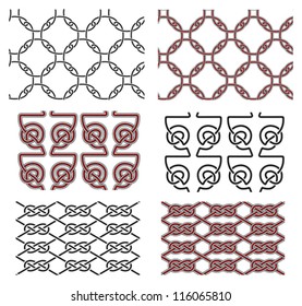 Set of vector seamless ancient celtic design elements