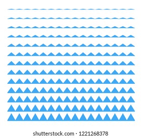 Set of vector seamless borders zigzag. Graphic new modern design elements .