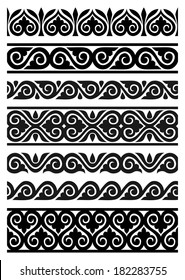 Set Seven Seamless Floral Borders Stock Vector (Royalty Free) 177611393