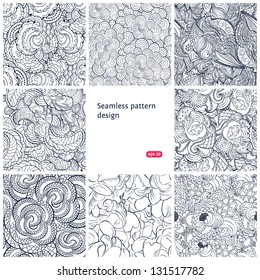 Set of vector seamless floral patterns