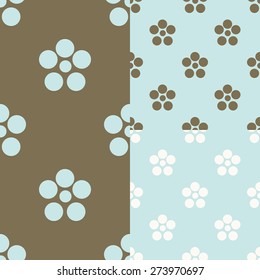 Set of vector seamless floral patterns