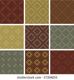 Set of vector seamless geometric patterns