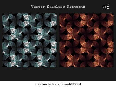 Set of Vector Seamless Metallic Patterns. Silver and Copper. Luxury Background Design.