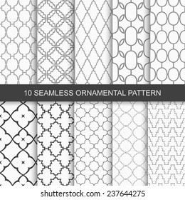 Set of vector seamless ornamental patterns