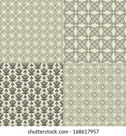 Set of vector seamless pattern