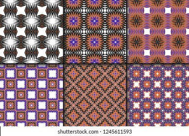 Set of Vector seamless pattern with abstract geometric style. Repeating sample figure and line. For fashion interiors design, wallpaper, textile industry.
