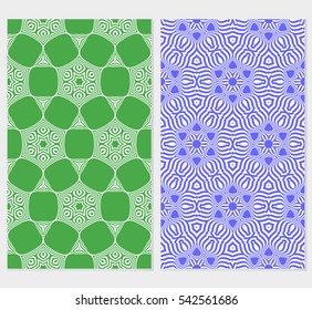 set of Vector seamless pattern with abstract floral and leave style. Repeating sample figure and line.