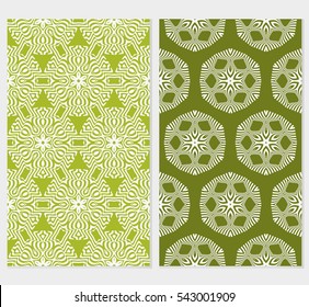 set of Vector seamless pattern with abstract floral and leave style. Repeating sample figure and line. For modern interiors design, wallpaper, textile industry