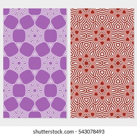 set of Vector seamless pattern with abstract floral and leave style. Repeating sample figure and line.