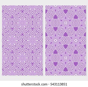 set of Vector seamless pattern with abstract floral and leave style. Repeating sample figure and line.