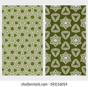 set of Vector seamless pattern with abstract floral and leave style. Repeating sample figure and line. For modern interiors design, wallpaper, textile industry
