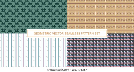 Set of vector Seamless Pattern background, geometrical texture ornament.