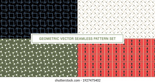 Set of vector Seamless Pattern background, geometrical texture ornament.