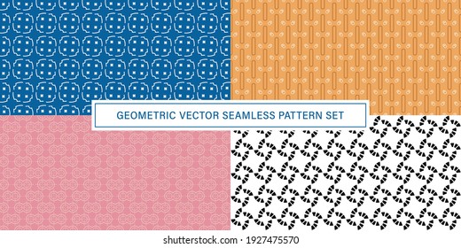 Set of vector Seamless Pattern background, geometrical texture ornament.