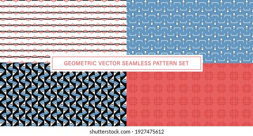 Set of vector Seamless Pattern background, geometrical texture ornament.