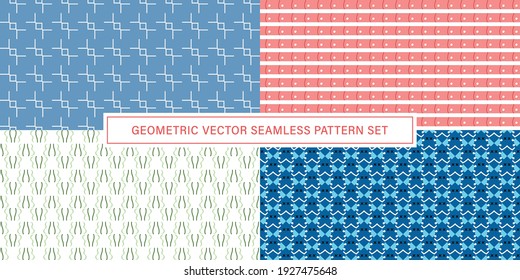 Set of vector Seamless Pattern background, geometrical texture ornament.