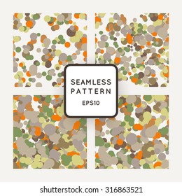 Set of vector seamless pattern of chaotic spots