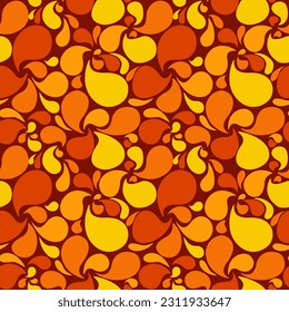 A set of vector seamless pattern with Curls, drops. Vector graphic 1000x1000 pixels.