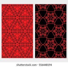 set of Vector seamless pattern. Geometric ornament with abstract flower. for design, wallpaper, invitation.