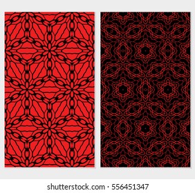set of Vector seamless pattern. Geometric ornament with abstract flower. for design, wallpaper, invitation.