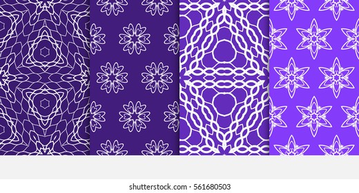 set of Vector seamless pattern. Geometric ornament with abstract flower. for design, wallpaper, invitation.