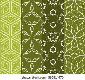set of Vector seamless pattern. Geometric, floral ornament. for design, wallpaper, invitation.