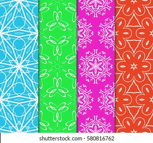 set of Vector seamless pattern. Geometric, floral ornament. for design, wallpaper, invitation.